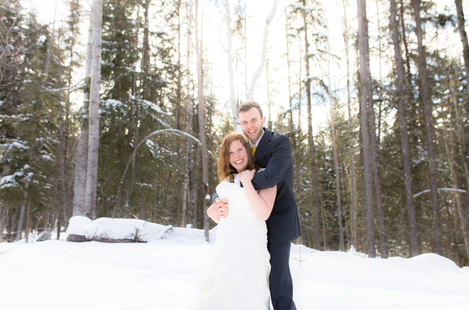 Dress without the stress in the snow [Kamloops Wedding Photographer]